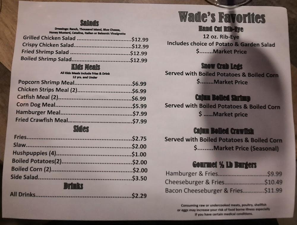 Wade's Place Menu image 3
